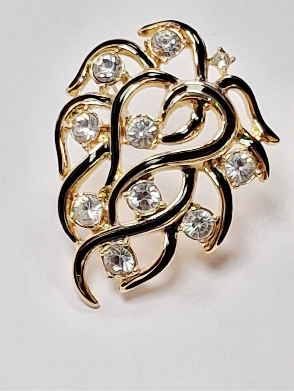 Vintage Abstract Vine Swirl Brooch